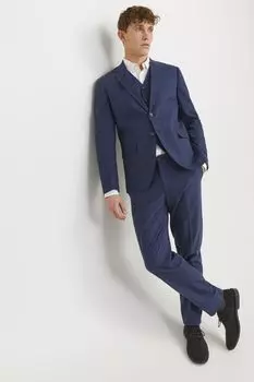 Брюки узкого кроя из смесового льна Jack & Jones, синий