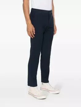 Брюки узкого кроя с гладкими складками Incotex, синие