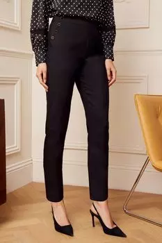 Брюки узкого кроя с отделкой ракушками Love & Roses, черный