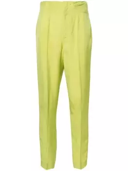 Брюки узкого кроя с завышенной талией Ralph Lauren Collection, зеленые