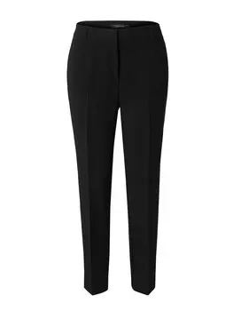 Брюки узкого кроя со складками Comma, антрацит