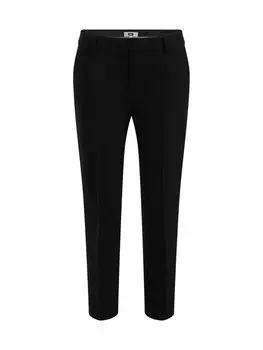 Брюки узкого кроя со складками We Fashion, черный
