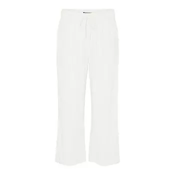 Брюки Vero Moda Line Cropped Linen Mix Mid Waist, белый
