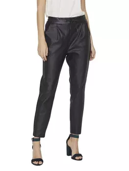 Брюки Vero Moda Stoffhose / Chino VMEVA MR LOOSE STRING COATED comfort/relaxed, черный
