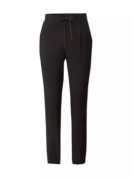 Брюки VERO MODA Tapered Pleated Pants CARLA, черный