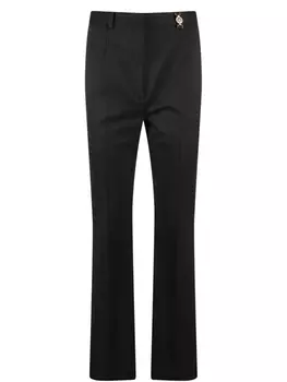Брюки Versace из смесовой шерсти, черный