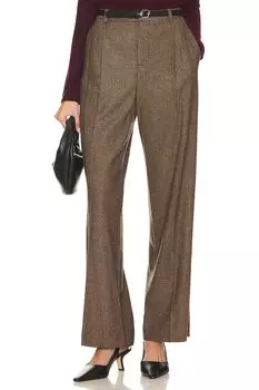 Брюки Vince Houndstooth Pleat Front, цвет Black & Camel