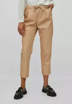 Брюки VINILLE COATED PANTS VILA, коричневый