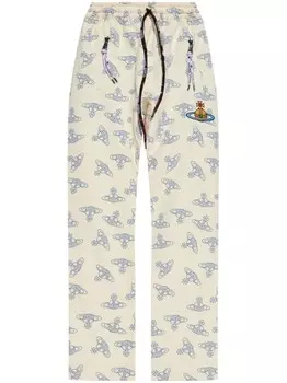 Брюки Vivienne Westwood с высокой талией и сплошным логотипом, серый