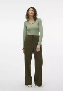 Брюки VMLIVA HW WIDE STRING Vero Moda, оливковый