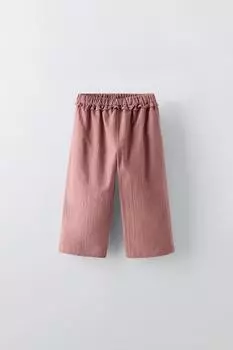Брюки в клешку ZARA, темно-розовый