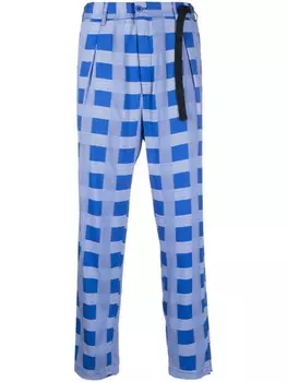 Брюки в клетку 4SDESIGNS, синий