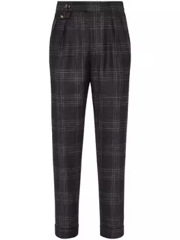 Брюки в клетку Brunello Cucinelli, серый