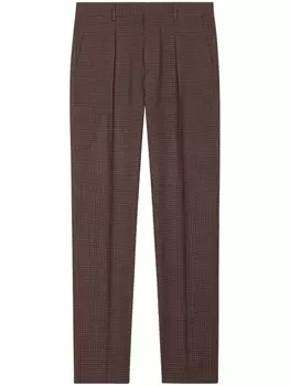 Брюки в клетку гингем Paul Smith, коричневый