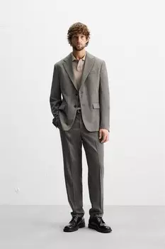 Брюки в клетку «гусиная лапка» ZARA, кэмел