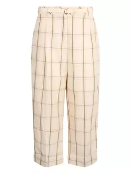 Брюки в клетку из льняной смеси LIU JO, нейтральный