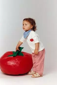 Брюки в клетку из ситца ZARA, цвет Ecru/Red