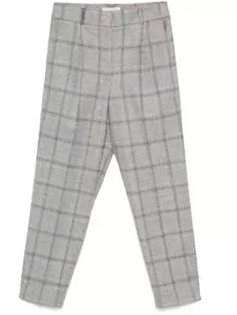 Брюки в клетку Peserico, серый