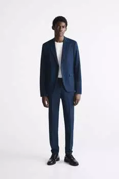 Брюки в клетку ZARA, синий
