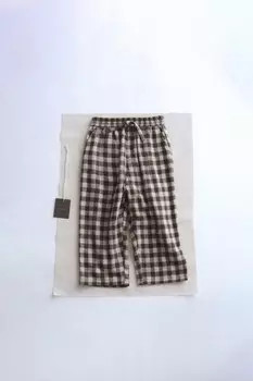 Брюки в клетку ZARA, светлый хаки
