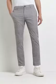Брюки в легкую клетку River Island, серый