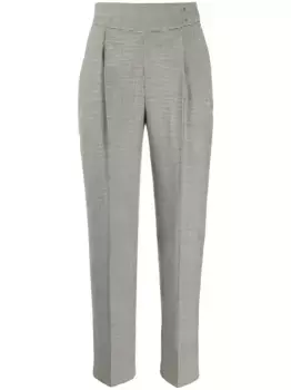 Брюки в ломаную клетку с завышенной талией MSGM, черный