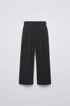 Брюки в полоску ZARA, серый