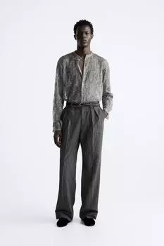 Брюки в полоску ZARA, в полоску