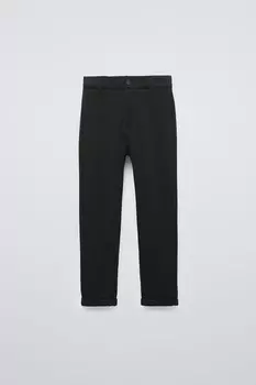 Брюки в ребрешку ZARA, черный