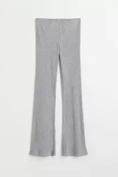 Брюки в рубчик H&M, светло-серый меланж