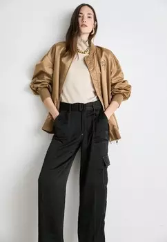 Брюки в стиле милитари CONTRAST STITCH DKNY, черный