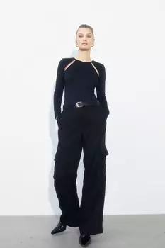 Брюки в стиле милитари H&amp;M, черный