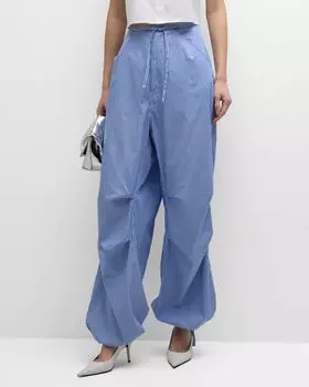 Брюки в стиле милитари в полоску с ромашками DARKPARK, цвет Bluewhite