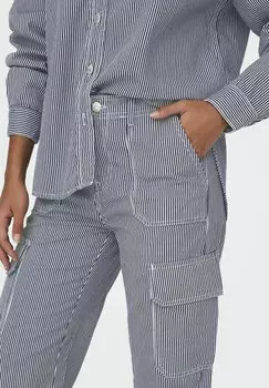 Брюки в стиле милитари WEITE HIGH WAIST JDY, темно-синий