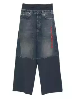 Брюки в технике пэчворк BALENCIAGA, синий
