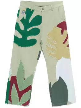 Брюки в технике пэчворк KidSuper, зеленый