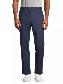 Брюки в тональную клетку Saks Fifth Avenue, темно-синий