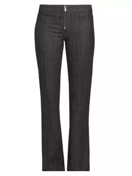 Брюки в тонкую полоску с молнией спереди Stella Mccartney, цвет charcoal