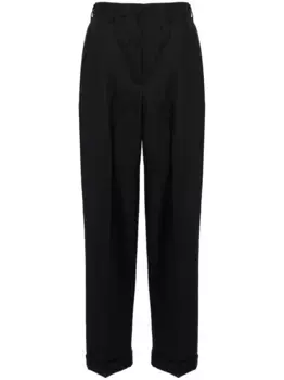 Брюки в тонкую полоску с завышенной талией MIU MIU, синий