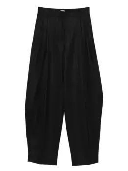 Брюки в тонкую полоску со складками THE ANDAMANE, черный