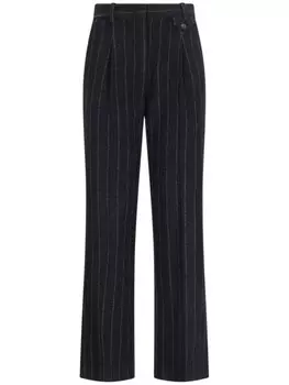Брюки в тонкую полоску The Garment, черный