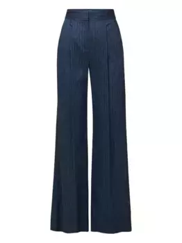 Брюки в тонкую полоску Veronica Beard, синий