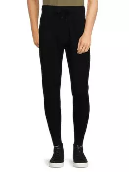 Брюки вафельной вязки на кулиске Naadam, черный