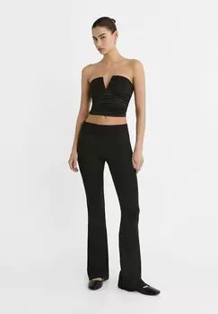 Брюки Waist Flared Stradivarius, черные