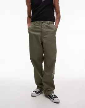 Брюки Warden прямого кроя зеленого цвета AllSaints