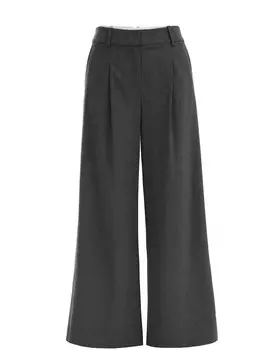 Брюки WE Fashion Wide leg Pleat-Front Pants, темно-серый