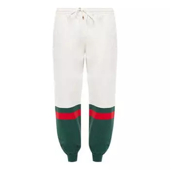 Брюки web panel jogger pant 'white' Gucci, белый
