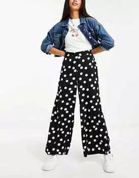 Брюки Wednesday's Girl Polka Dot Trousers, черный