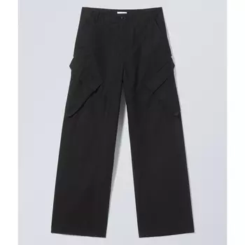 Брюки Weekday Astro Loose Asymmetrical Cargo, черный