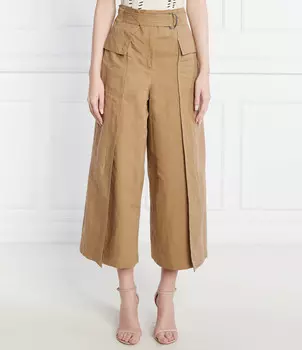 Брюки Weekend MaxMara PINIDE flare fit, бежевый